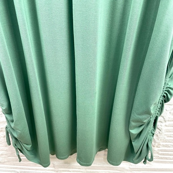 Lane Bryant Flowy V-Neck Sleeveless Green Gathered Hem Maxi Dress Size 34/36 - Picture 6 of 12